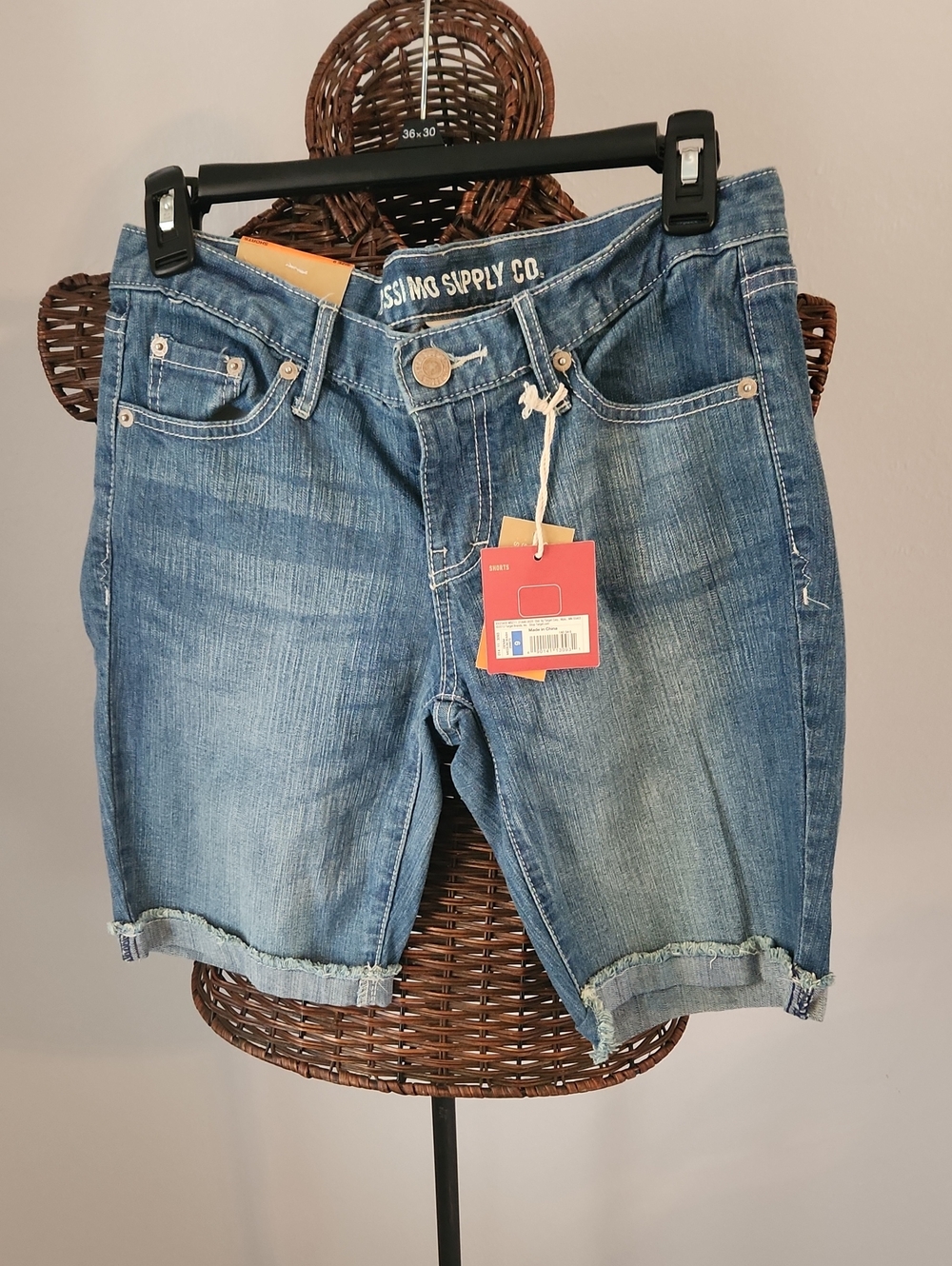 Mossimo Supply Co. Medium Blue Denim Bermuda Shorts